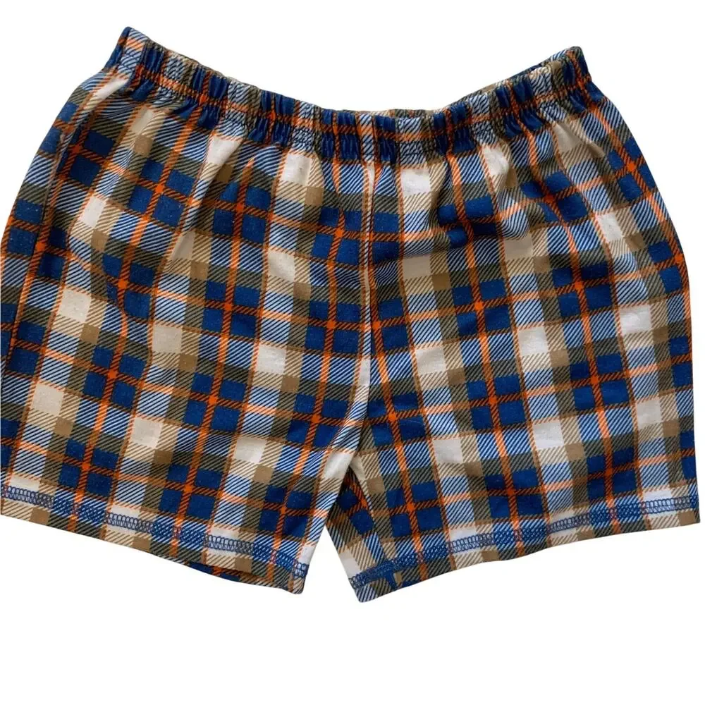Child of Mine Carters Boys 5T Sleepy Head French Bulldog Orange Plaid Pajama Set